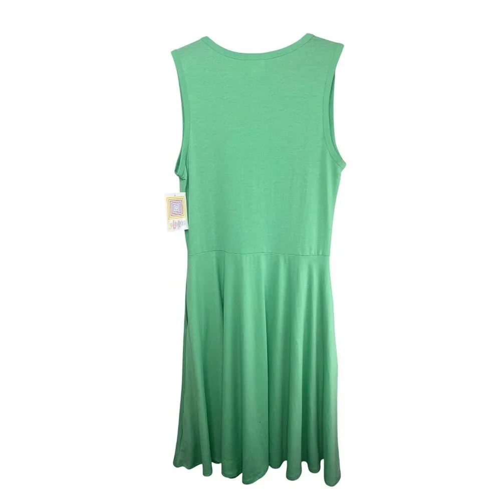 Lularoe Nicki Mint Green Sleeveless Fit & Flare A-Line Dress Womens Large - Picture 3 of 16